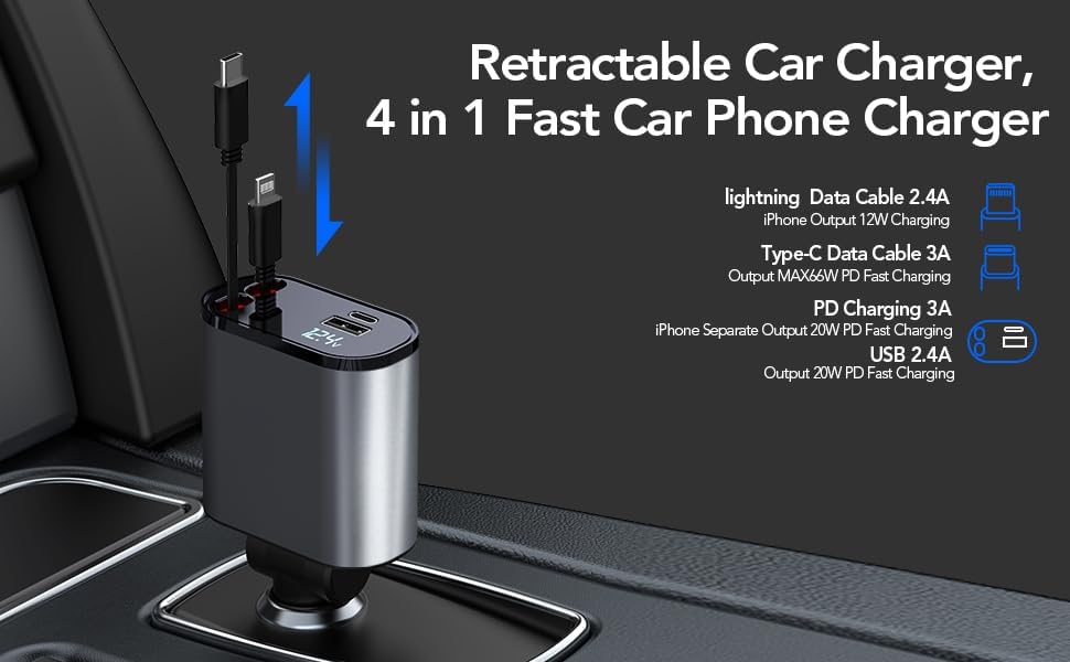 120 Volt Car Retractable Charger