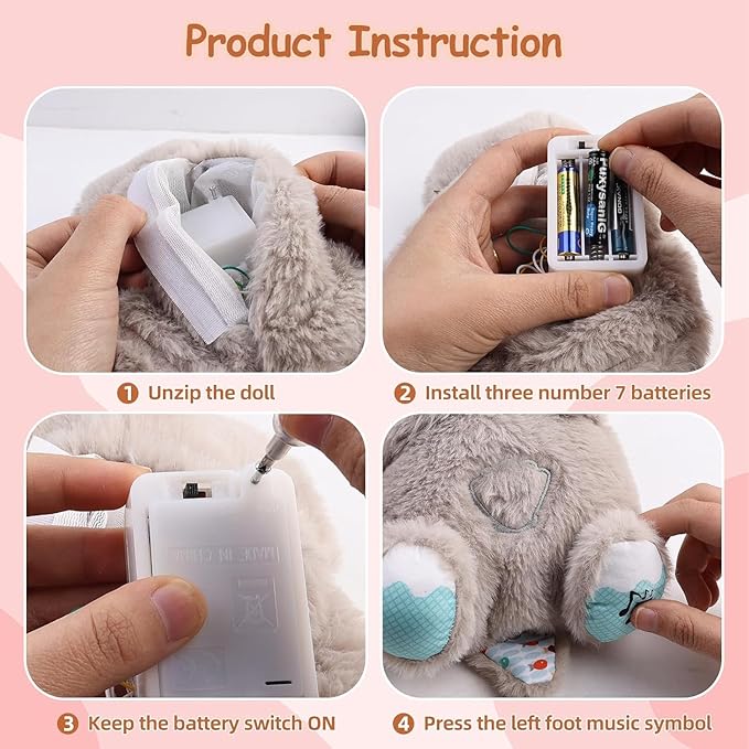 Breathing Teddy Otter Glowing Music for Baby Sensory Sleep Lights Rhythmic Simulation Plush for Babies Kids Soothing Sound and Décor Item